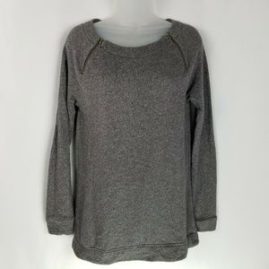 LOFT Gray Sweatshirt with Zippers